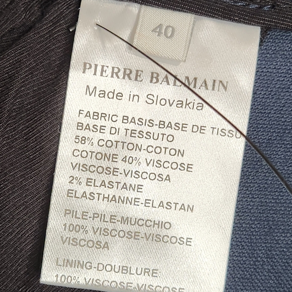 Pierre Balmain Dark Blue Velour 4 Button Highrise Straight Leg Pants Size 40 EU - Picture 12 of 16